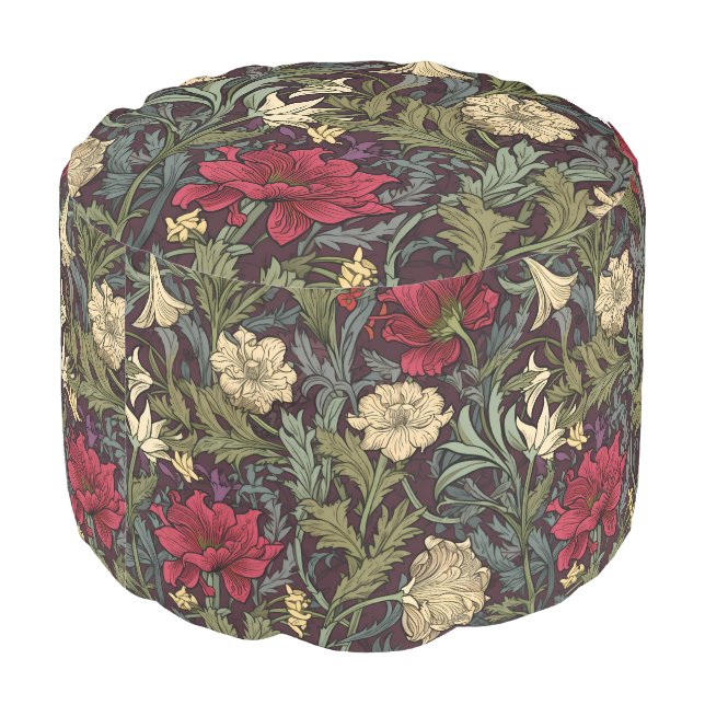 William Morris,Willow Bough,Intricate patterns,Nat Pouf (Angled Back)