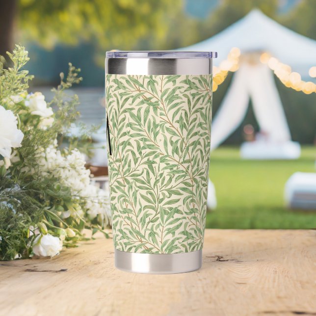 William Morris Willow Bough Pattern Monogrammed Insulated Tumbler (Wedding)