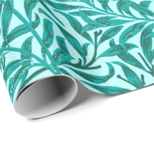 William Morris Willow Bough, Turquoise and Aqua Wrapping Paper