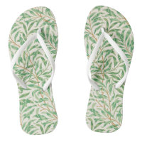 William Morris. Willow Bough. Vintage greenery Flip Flops