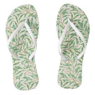 William Morris. Willow Bough. Vintage greenery Flip Flops