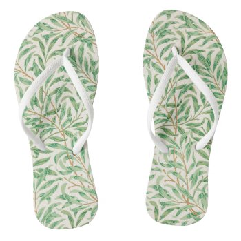 William Morris. Willow Bough. Vintage Greenery Flip Flops by RemioniArt at Zazzle
