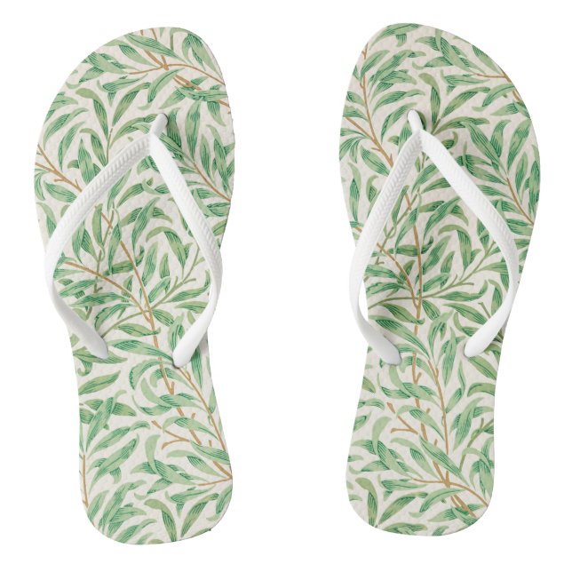 William Morris. Willow Bough. Vintage greenery Flip Flops (Footbed)