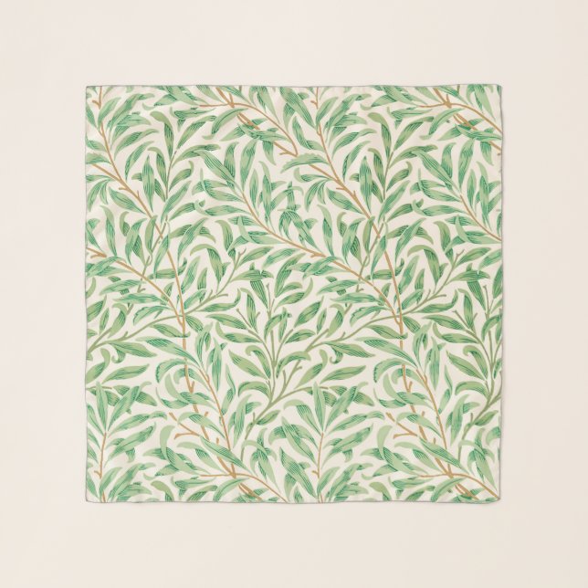 William Morris. Willow Bough. Vintage greenery Scarf (Front)