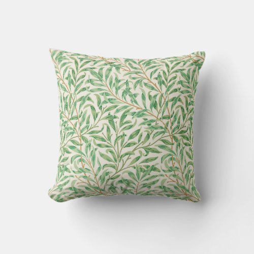 William Morris Willow Bough Vintage greenery Throw Pillow