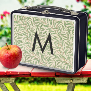 William Morris Willow Bough Vintage Retro Monogram Metal Lunch Box