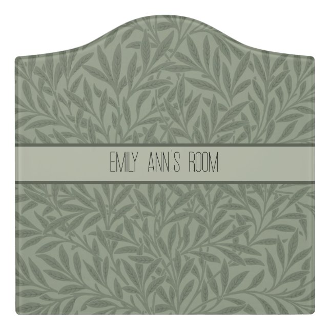 William Morris Willow Flower Classic Door Sign (Large Crest Front)