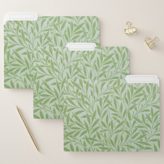 William Morris Willow Flower Classic Green File Folder (Set)