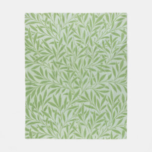 William Morris Willow Flower Classic Green Fleece Blanket