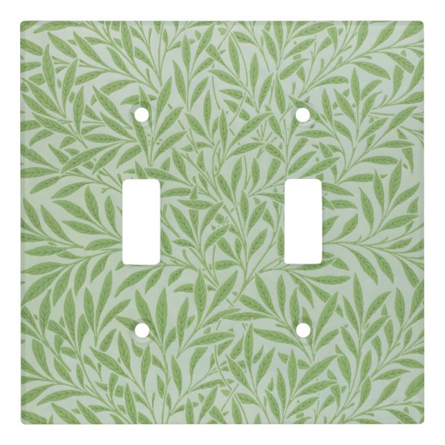 William Morris Willow Flower Classic Green Light Switch Cover (Front)
