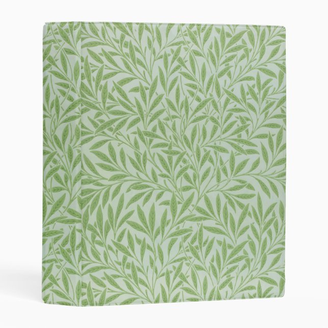 William Morris Willow Flower Classic Green Mini Binder (Front/Spine)