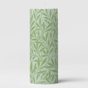 William Morris Willow Flower Classic Green Pillar Candle