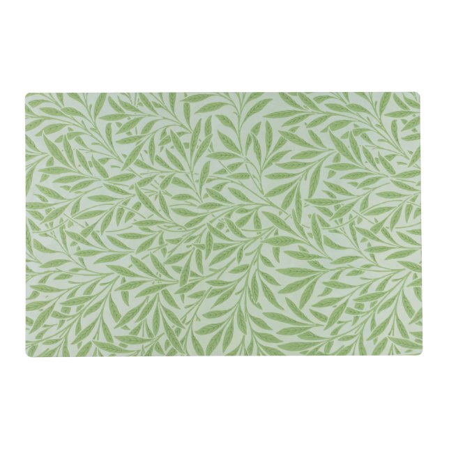 William Morris Willow Flower Classic Green Placemat (Front)