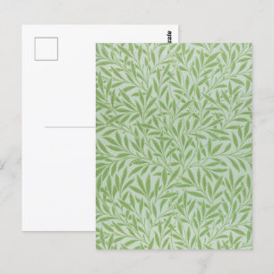 William Morris Willow Flower Classic Green Postcard