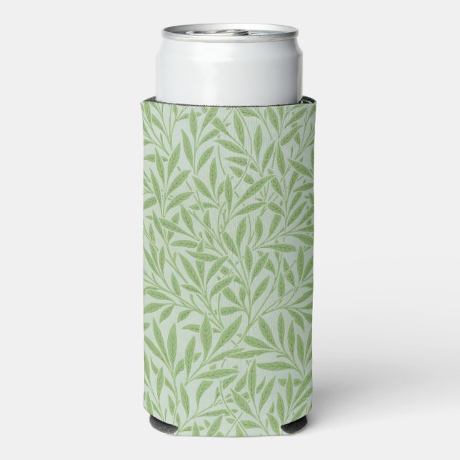 William Morris Willow Flower Classic Green Seltzer Can Cooler (Seltzer Back)