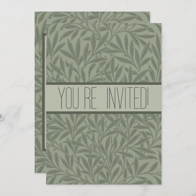 William Morris Willow Flower Classic Invitation (Front/Back)