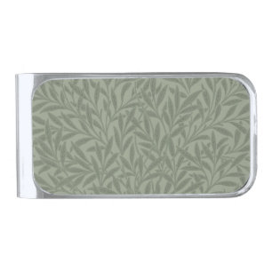 William Morris Willow Flower Classic Silver Finish Money Clip