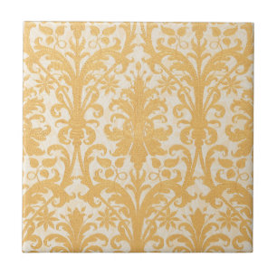 William Morris Willow & Gold Damask Luxury Ceramic Tile