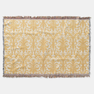 William Morris Willow & Gold Damask Luxury Throw Blanket