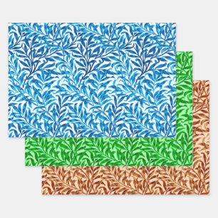 William Morris Willow, Light Blue, Green & Beige Wrapping Paper Sheets