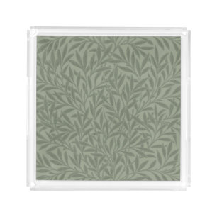 William Morris Willow Pattern Antique Sage Green Acrylic Tray