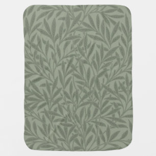 William Morris Willow Pattern Antique Sage Green Baby Blanket