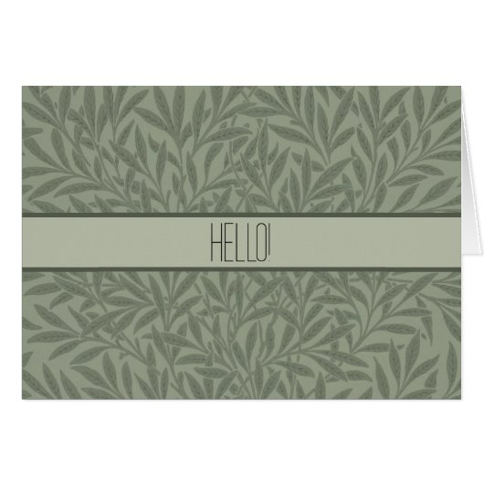 William Morris Willow Pattern Antique Sage Green Cards (Front Horizontal)