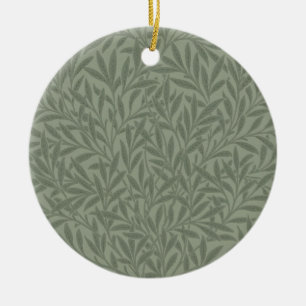 William Morris Willow Pattern Antique Sage Green Ceramic Ornament