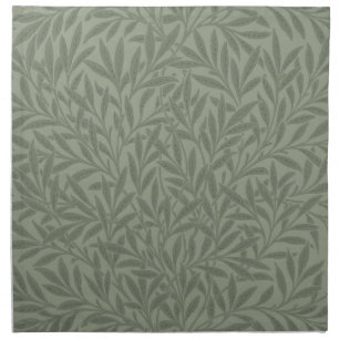 William Morris Willow Pattern Antique Sage Green Cloth Napkin