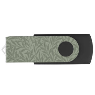 William Morris Willow Pattern Antique Sage Green Flash Drive