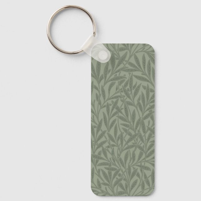 William Morris Willow Pattern Antique Sage Green Keychain (Front)