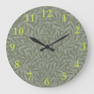 William Morris Willow Pattern Antique Sage Green Large Clock