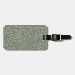 William Morris Willow Pattern Antique Sage Green Luggage Tag