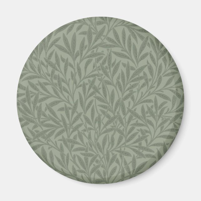 William Morris Willow Pattern Antique Sage Green Magnet (Front)