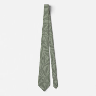 William Morris Willow Pattern Antique Sage Green Neck Tie