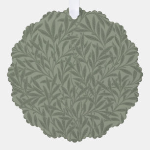 William Morris Willow Pattern Antique Sage Green Ornament Card