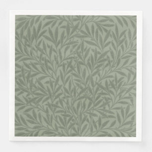 William Morris Willow Pattern Antique Sage Green Paper Dinner Napkins