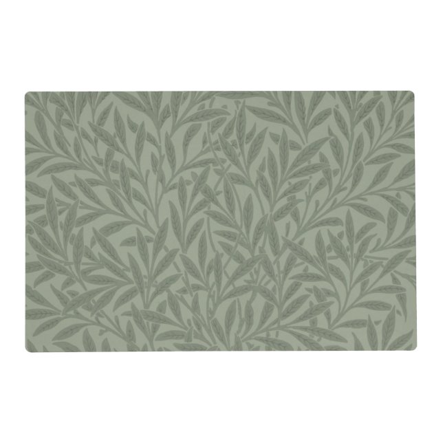 William Morris Willow Pattern Antique Sage Green Placemat (Front)