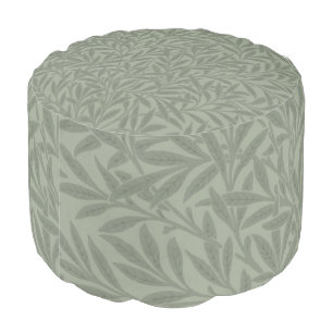 William Morris Willow Pattern Antique Sage Green Pouf
