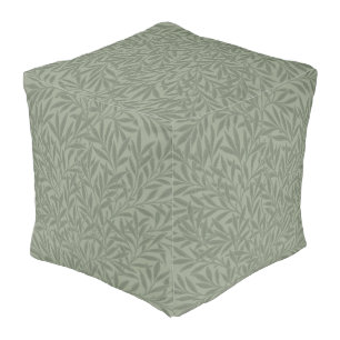William Morris Willow Pattern Antique Sage Green Pouf