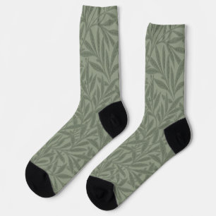 William Morris Willow Pattern Antique Sage Green Socks