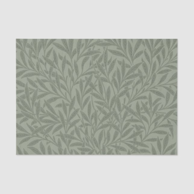 William Morris Willow Pattern Antique Sage Green Tissue Paper (Front)