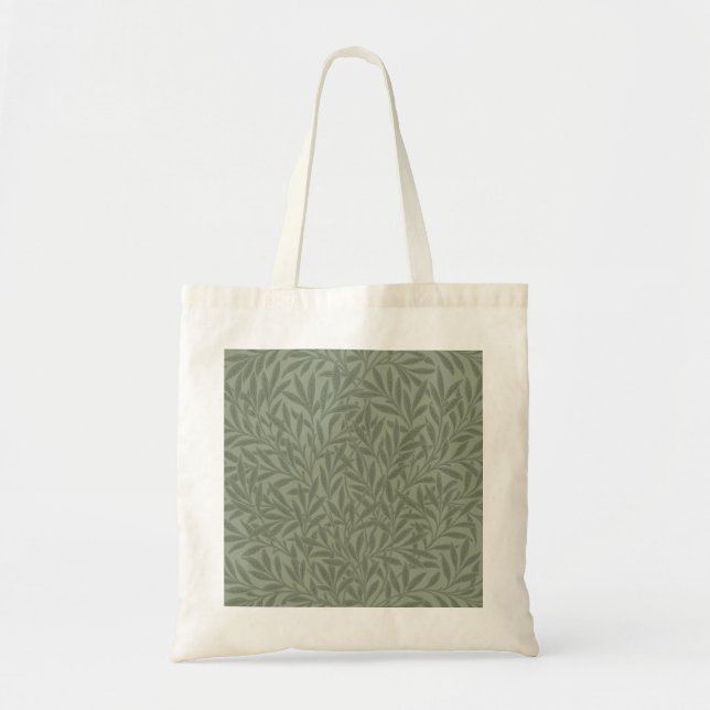 William Morris Willow Pattern Antique Sage Green Tote Bag (Front)