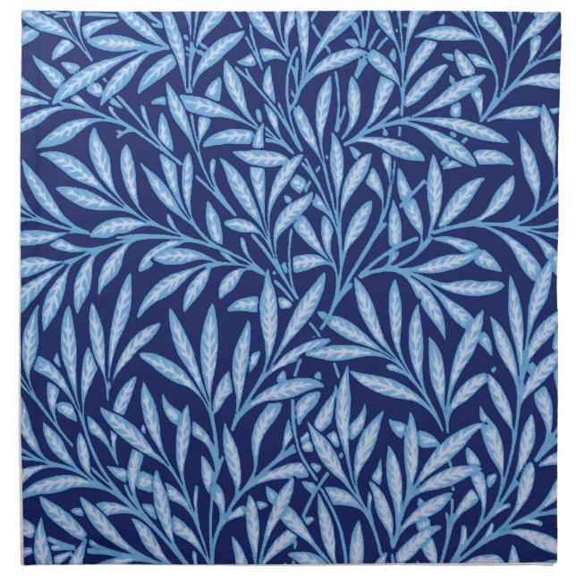William Morris Willow Pattern, Cobalt Blue Cloth Napkin (Front)