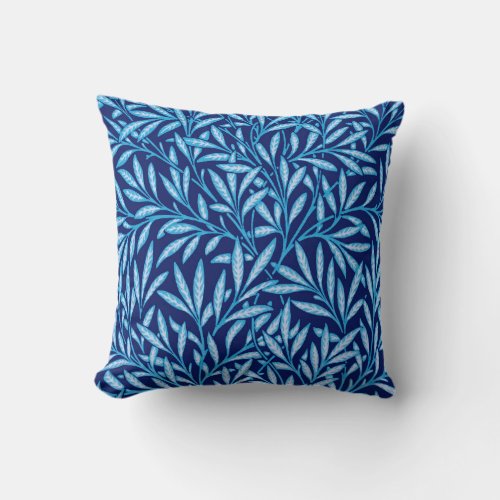 William Morris Willow Pattern Cobalt Blue Throw Pillow