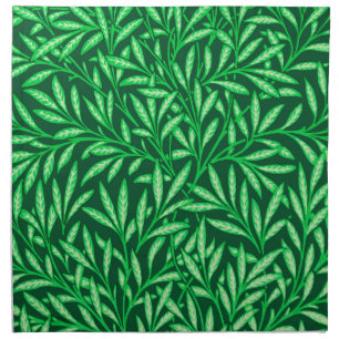 William Morris Willow Pattern, Emerald Green Cloth Napkin