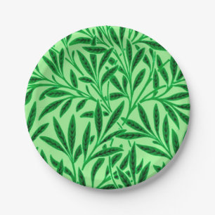 William Morris Willow Pattern, Light Jade Green Paper Plates