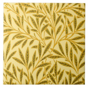 William Morris Willow Pattern, Mustard Yellow Ceramic Tile