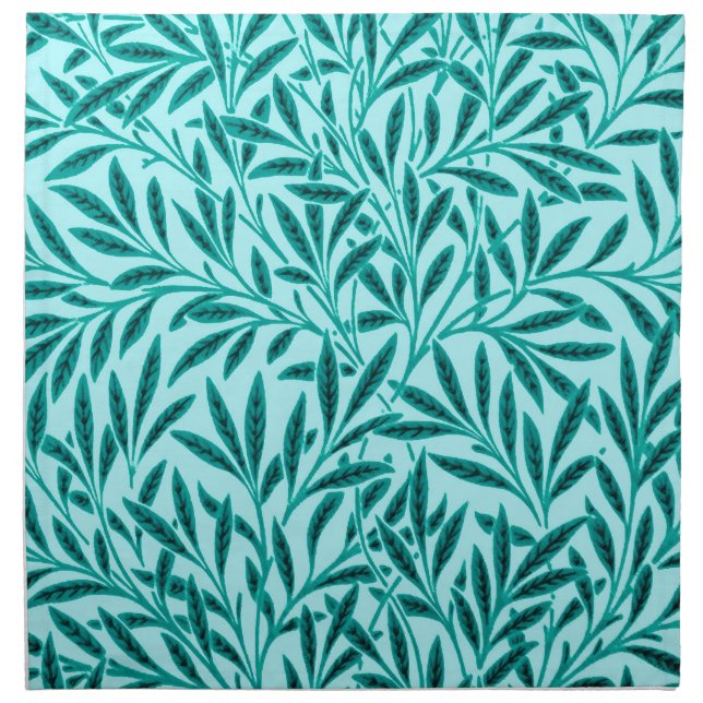 William Morris Willow Pattern, Turquoise & Aqua Napkin (Front)