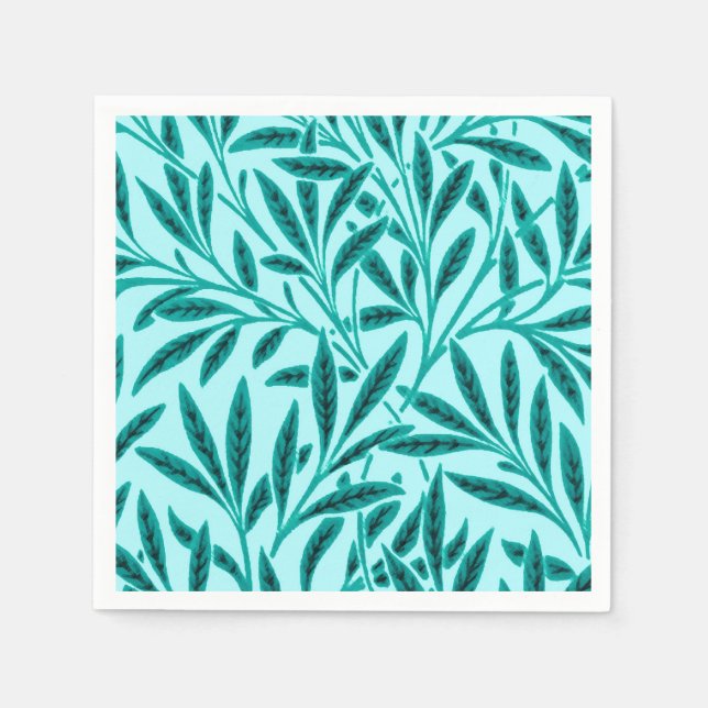William Morris Willow Pattern, Turquoise & Aqua Paper Napkins (Front)